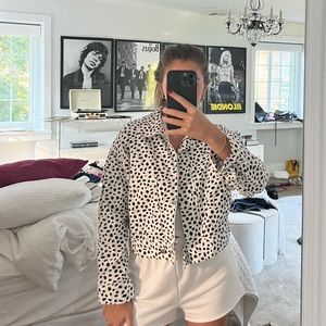 Super cute dot denim jacket